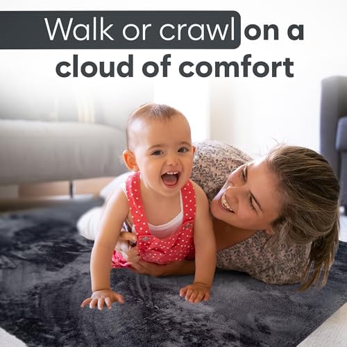 Cloudy Comfort Puzzle Carpet Squares - 16 Piece Interlocking Play Mat