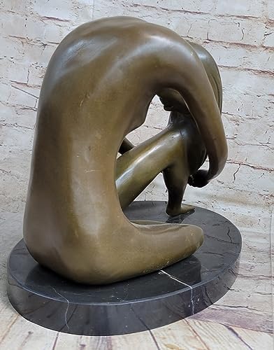 European Bronze Sculpture Sitting Nude Lady Figurine