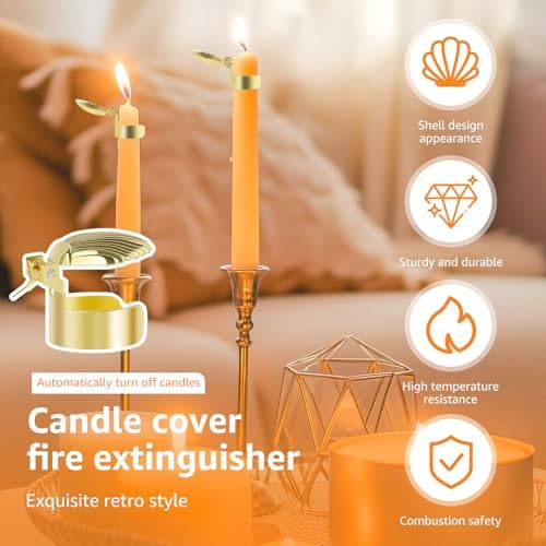 4 Pcs Gold Automatic Candle Snuffer with Shell Design