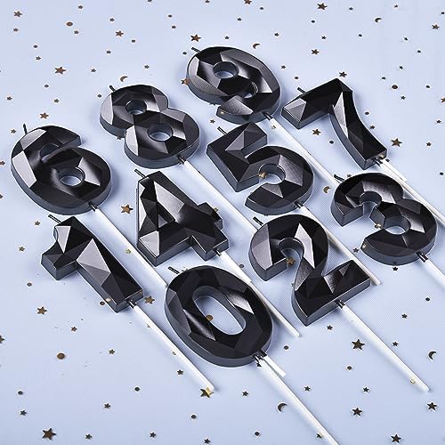 PHD CAKE 276 Inch Crystal Black 6 Number Birthday Candles 1