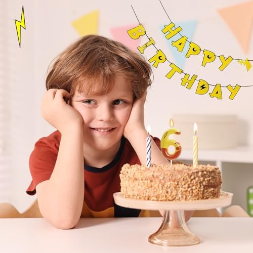 OGnomiFX Lightning Print 6th Birthday Candles