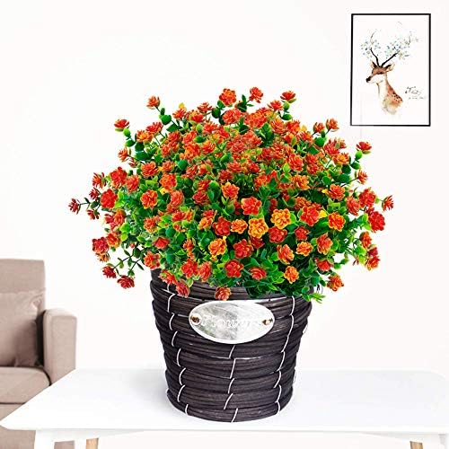 TEMCHY Artificial Boxwood Shrubs Orange Red