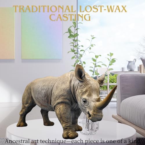 YouFine Bronze Rhinoceros Sculpture 197 Realistic Statue