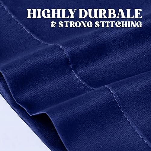 Luxury Satin Silk Pillow Cases 2 Pack Navy Blue