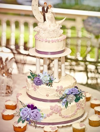 CherishedMoments 3Pcs Purple Cake Topper Set
