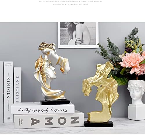 Yahu Lando Gold Resin Kissing Couple Statue