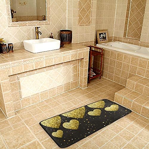 Qilmy Yellow Light Heart Rug Non-Slip 39x20 Inch