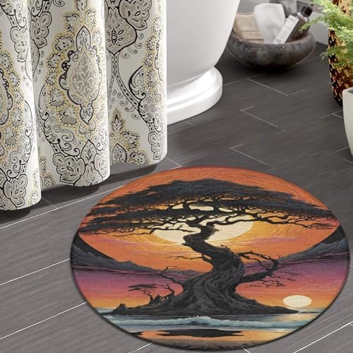 Modern Soft Round Area Rug with Anti-Slip Design