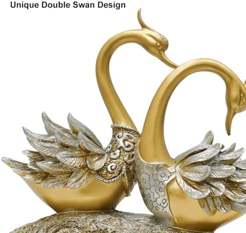 BULUXE 142 Inch Gold Couple Swan Sculpture