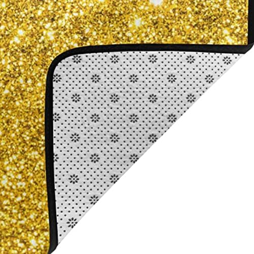 JZDACH Gold Glitter Area Rug 60x39 Queen Size