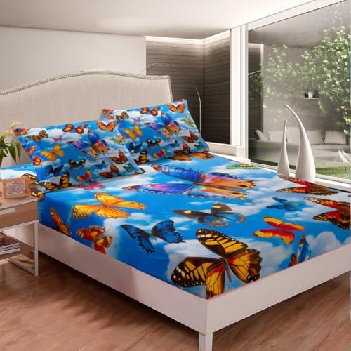 Butterfly Bed Sheet Set Dreamy Garden 3D Print