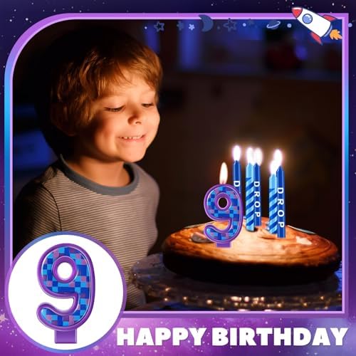 MTLEE 13 Pcs Gaming Birthday Candles with Number 9
