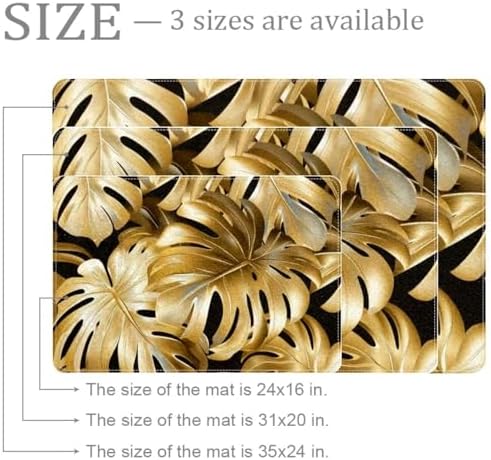 Tropical Palm Pattern Area Rug with Non-Slip Backing