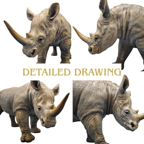 YouFine Bronze Rhinoceros Sculpture 197 Realistic Statue