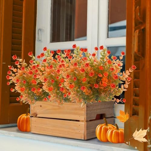 TURNMEON 20 Bundles UV Resistant Fake Fall Flowers 1