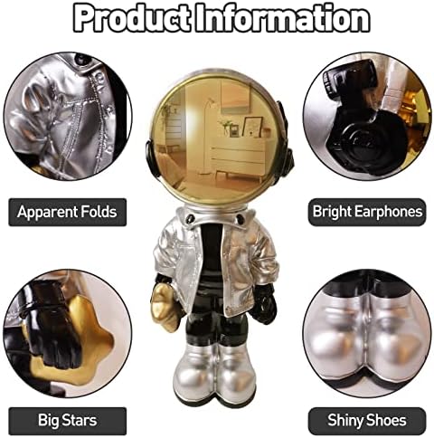 Dosker Silver Astronaut Statue Spaceman Figurine