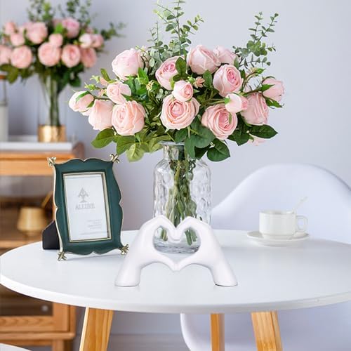 DOVDOV White Heart Hand Statue for Home Decor