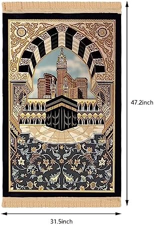 PURFUN Thick Padded Muslim Prayer Rug with Tassels