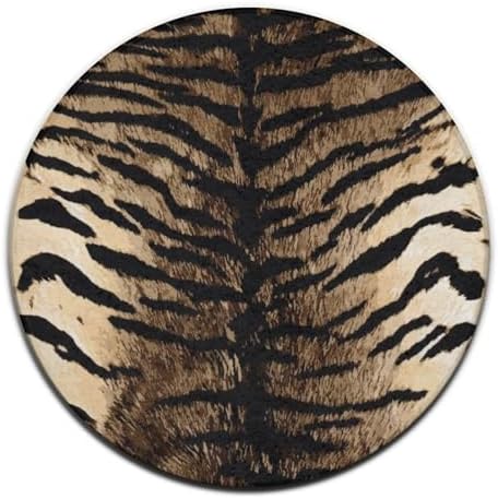 Soft Round Yoga Carpet with Cool Tiger Fur Print