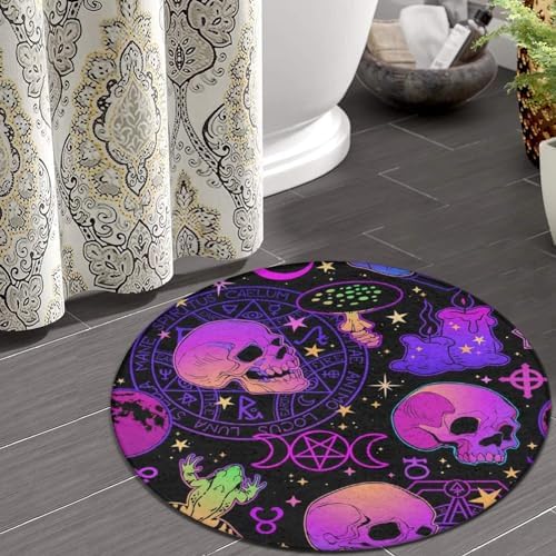 Witch Frogs Goth Moon Skull Mushroom Non-Slip Door Mat