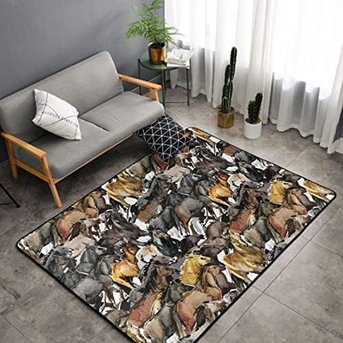 Wild Western Horses 60x39 Area Rug Doormat