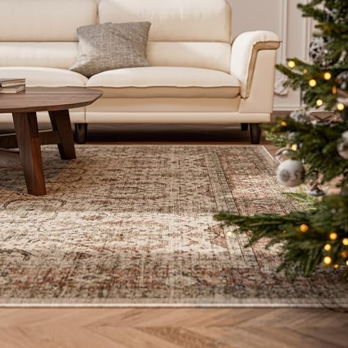 BELLEZE Boho Washable Rug - Gold 8x10 Area Rug