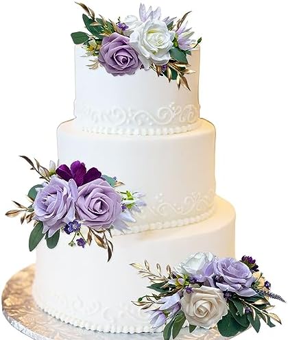 CherishedMoments 3Pcs Purple Cake Topper Set