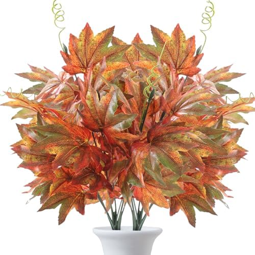 NT NIETING 2PCS Artificial Maple Bushes for Fall Decor