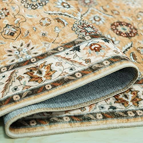 RUUGME Washable Area Rug - 26x12 Non-Slip Distressed Kitchen Runner