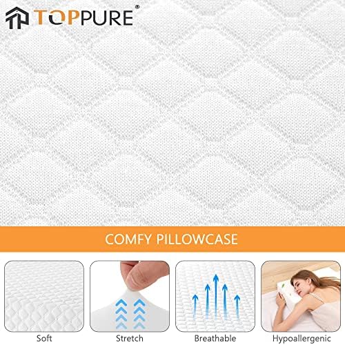 TOPPURE Cube Pillow Pillowcase 24x12x5 White