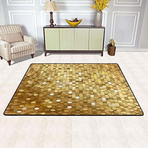 VIGTRO Gold Sequins Bling Non-Slip Area Rug 36x24 1