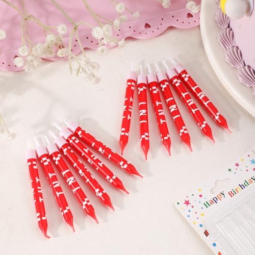 12pcs Red Pixel TNT Birthday Candles for Cakes