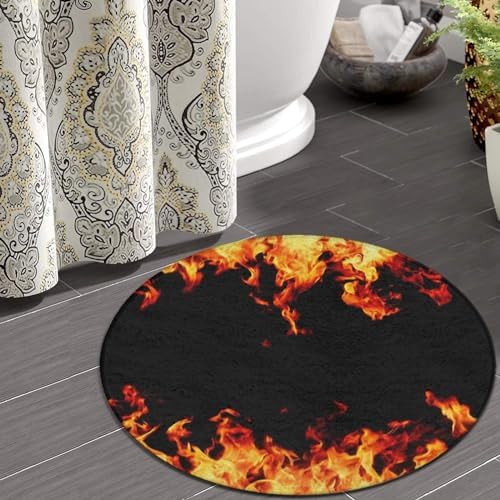 Modern Soft 60inch Circle Rug Anti Slip Fire Mat for Home
