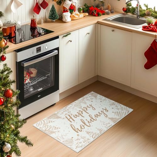 JINCHAN Christmas Area Rug 2x3 Gold Entryway Rug