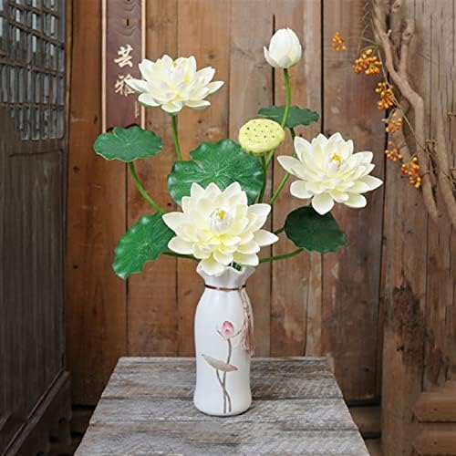 GaRcan Artificial Lotus Flower Arrangement with Pot