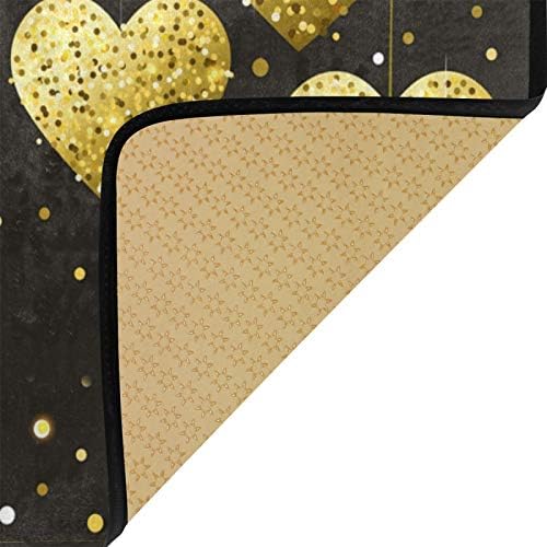 Qilmy Yellow Light Heart Rug Non-Slip 39x20 Inch