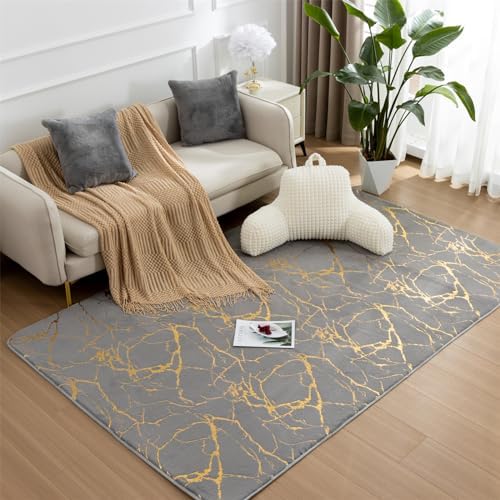 Aimuan Fluffy Velvet Bronzing Rug for Nursery 5x8ft