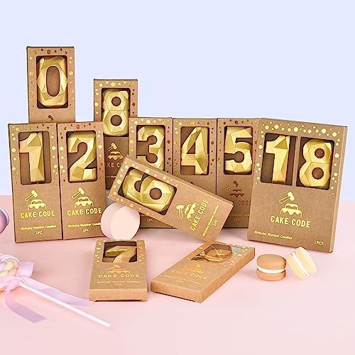 276 Inch Crystal Gold 10 Number Birthday Candles