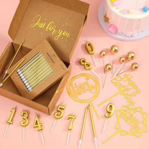 PHD CAKE 46 Pcs Birthday Candles Toppers Set
