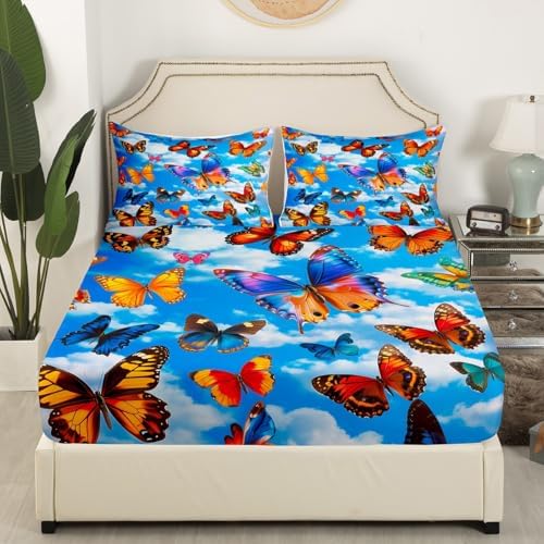 Butterfly Bed Sheet Set Dreamy Garden 3D Print
