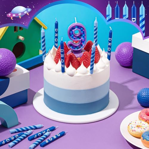 MTLEE 13 Pcs Gaming Birthday Candles with Number 9