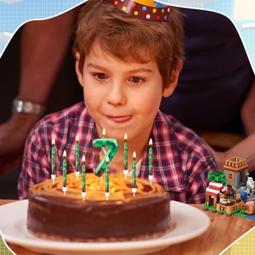 13 Pcs Dynamite Themed Birthday Candles with Number 7 Topper