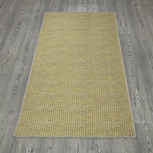 Ottomanson 27 x 6 Yellow Cotton Area Rug
