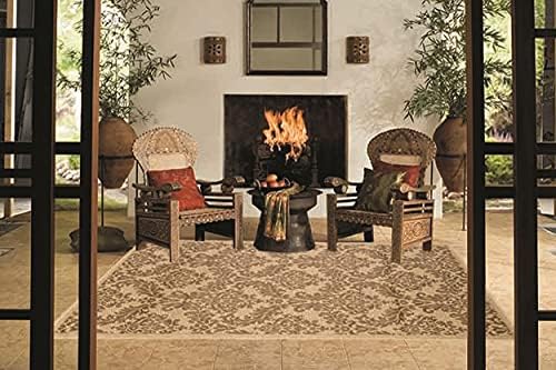 Msrugs 4x6 Flatweave Grandeur Beige Gold Area Rug