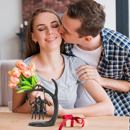 Hanna Roberts Cast Iron Couple Statue for Anniversaries