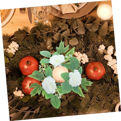 ABOOFAN Artificial Flower Candle Ring Wreath for Weddings