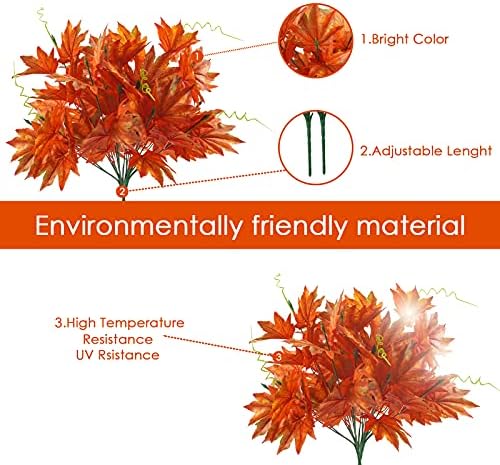 Tepaler 4PCS Artificial Maple Leaf Shrubs for Home Decor