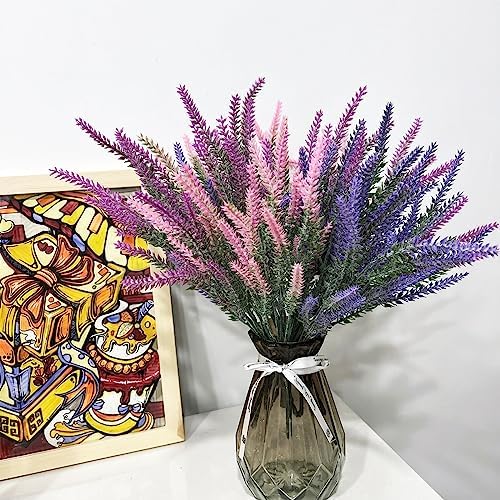 Muzlee Artificial Lavender Flowers 9 Bundles for Decor