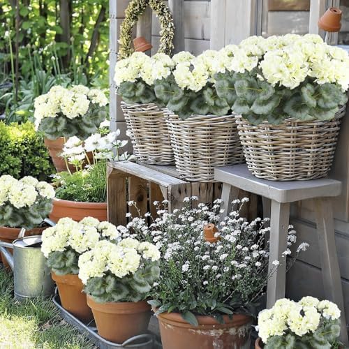 CITYES Artificial Geranium Bushes for Garden Decor