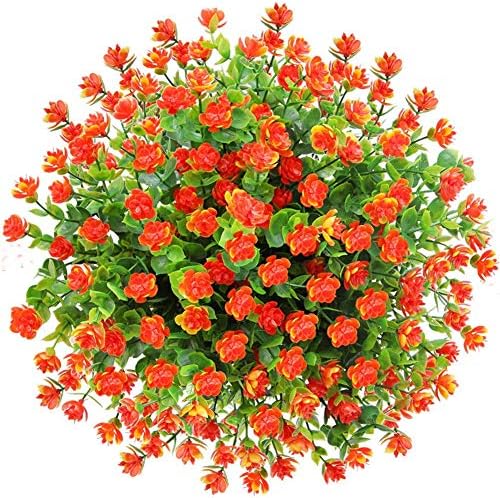 Artificial Flowers 6 Bundles Fake Bushes for Farmhouse Decor